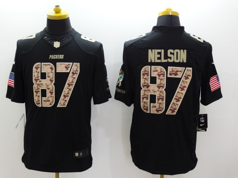 Men's Green Bay Packers Jordy Nelson #87 Black Jersey